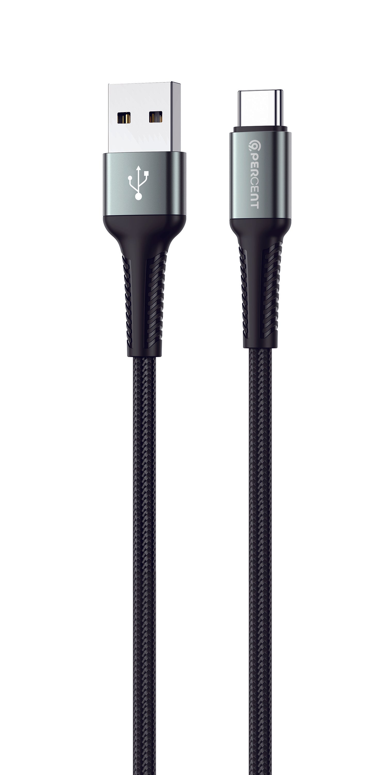 كيبل شحن من USB-A إلي USB-C من 90 Percent مضفر بالنايلون 1 متر | أسود كيبل شحن من USB-A إلي USB-C من 90 Percent مضفر بالنايلون 1 متر | أسود